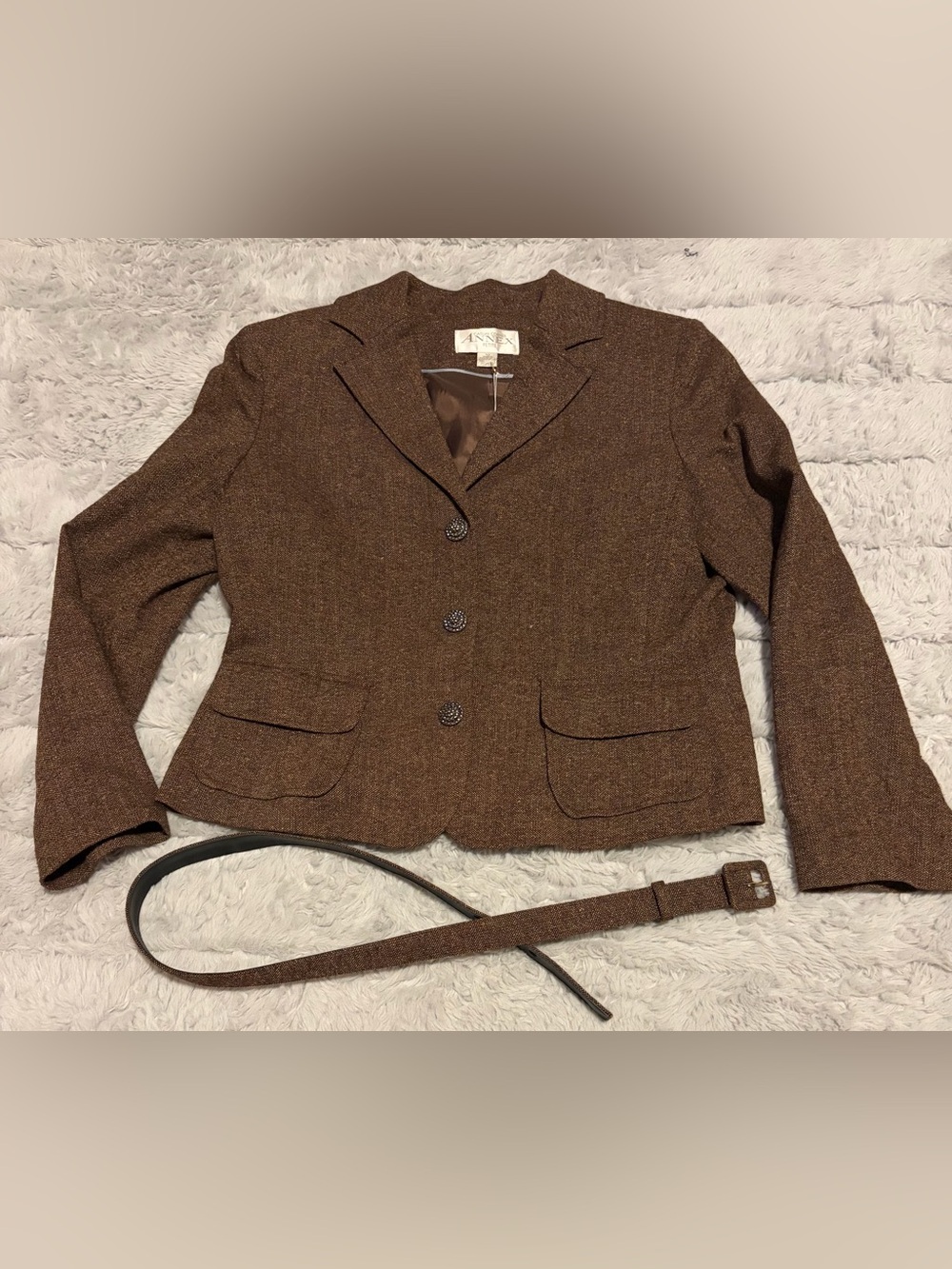 1990s Casual Corner Annex Women's tailored tweed blazer / jacket